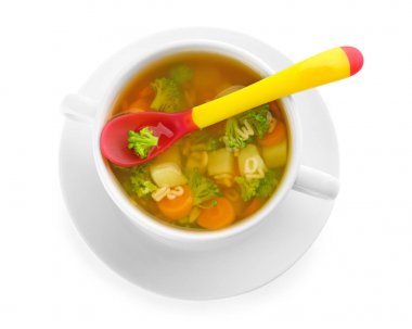 Bebek için çorba ile kase