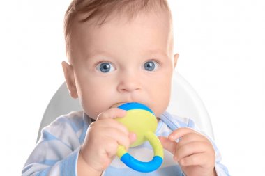 Cute little baby with nibbler   clipart