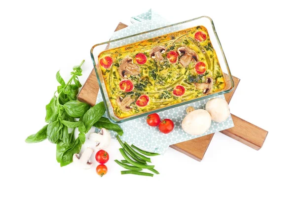 Yemek pişirme içinde ıspanak frittata