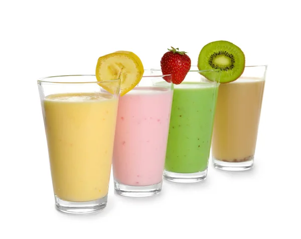 Glasses of fresh protein shakes — Stock Photo, Image