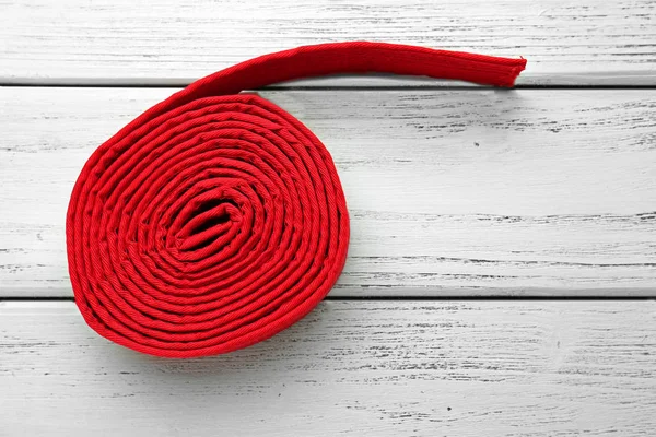 Red karate belt — Stock Photo, Image