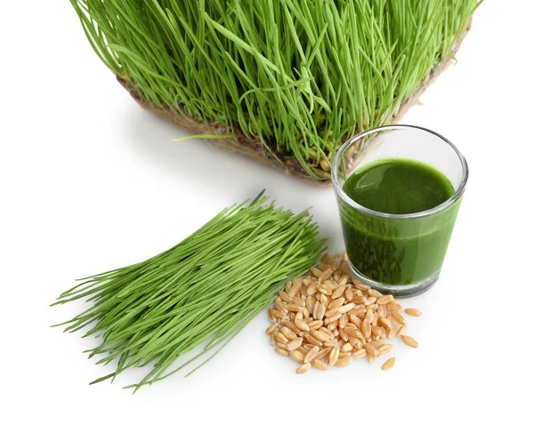 Jugo de hierba de trigo saludable —  Fotos de Stock