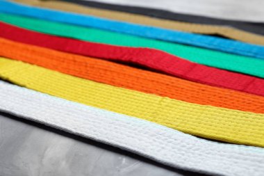 Colorful karate belts clipart