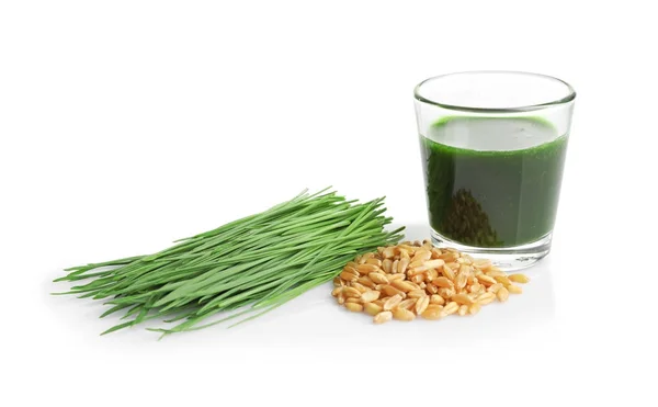 Healthy wheat grass juice — Stock Photo, Image