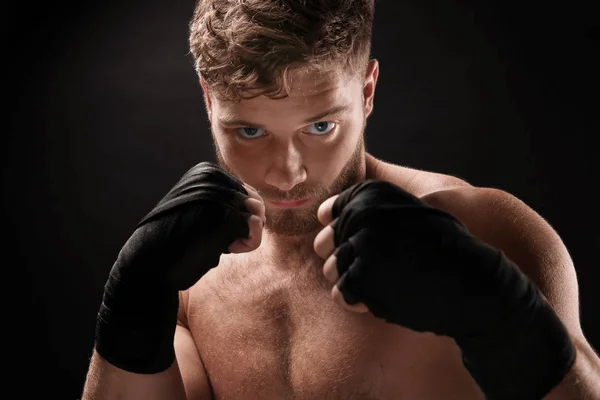 Male boxer on background — Stock Photo, Image