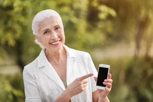 Senior woman with mobile phone