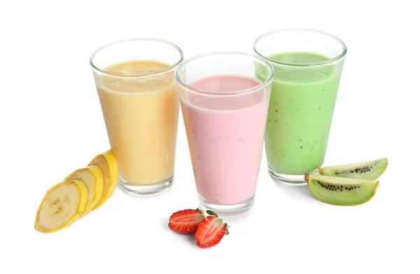 Glasögon av färska protein shakes — Stockfoto