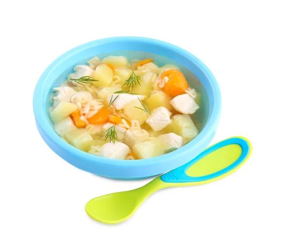 Ciotola con zuppa per bambino — Foto Stock