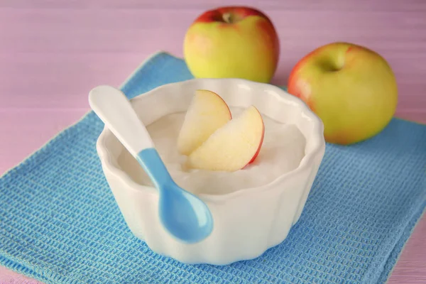 Bowl with porridge for baby — Stock Photo, Image