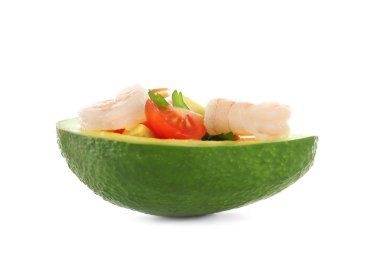 Lezzetli taze karides salatası 