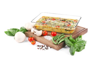 Yemek pişirme içinde ıspanak frittata