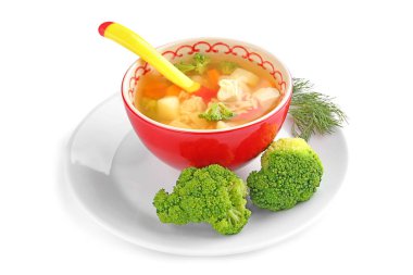 Bebek için çorba ile kase