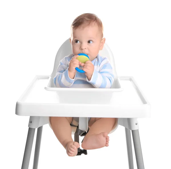 Cute little baby with nibbler — Stock Photo, Image