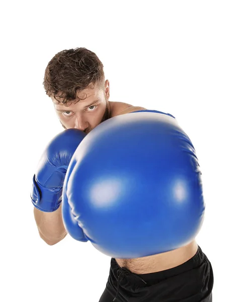 Manliga boxare på bakgrund — Stockfoto