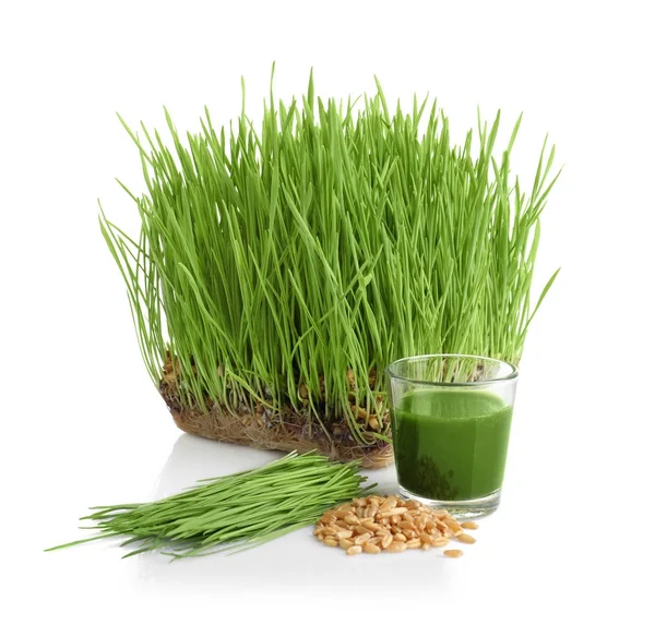 Sağlıklı buğday çimen suyu — Stok fotoğraf
