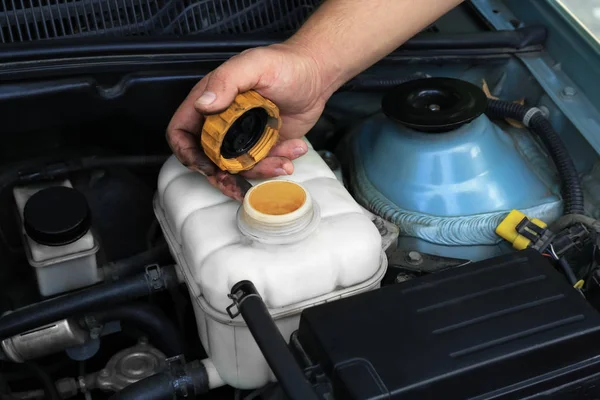 Auto mechanic providing car service, closeup — Stock Photo, Image