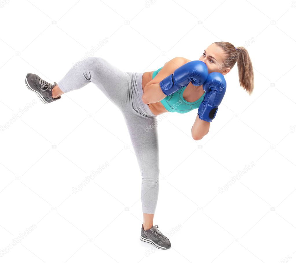 Female kickboxer background