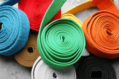 Colorful karate belts clipart