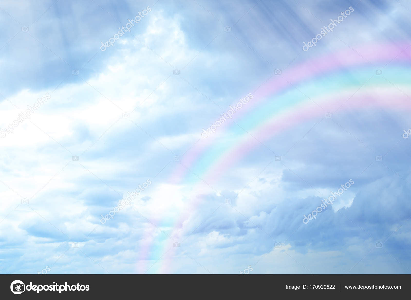 Clouds And Rainbow In Sky Stock Photo C Belchonock