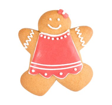 Beyaz zemin üzerine lezzetli Noel kurabiyesi