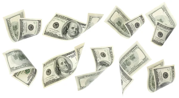 Vliegende geld op witte achtergrond — Stockfoto