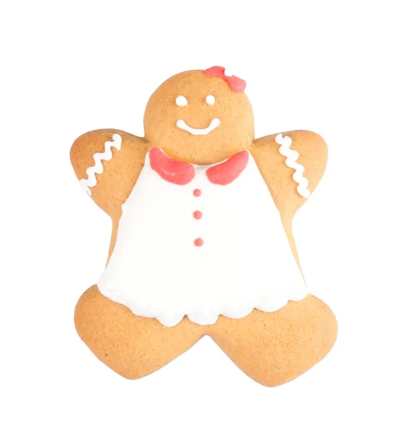 Delicioso biscoito de Natal no fundo branco — Fotografia de Stock