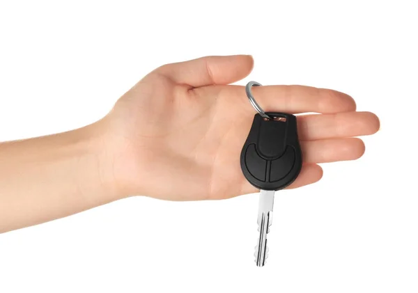 Araba anahtarı ile el — Stok fotoğraf