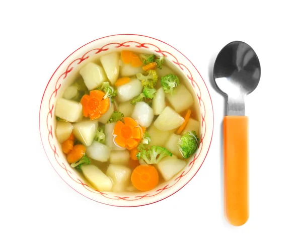 Tigela de deliciosa sopa de bebê — Fotografia de Stock