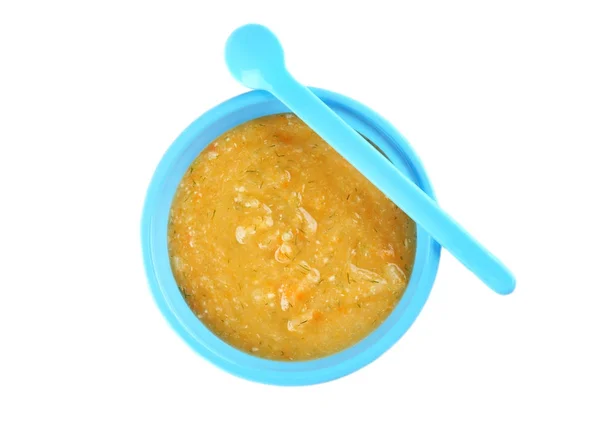 Prato de sopa de legumes cremosa bebê — Fotografia de Stock