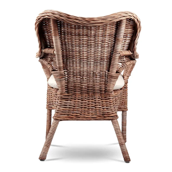 Wicker fåtölj vit — Stockfoto