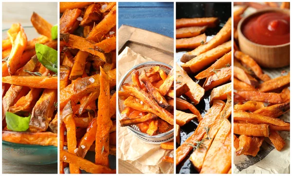 Batatas fritas de batata doce — Fotografia de Stock