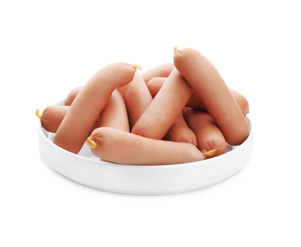 Plate with delicious sausages — Stock Photo, Image