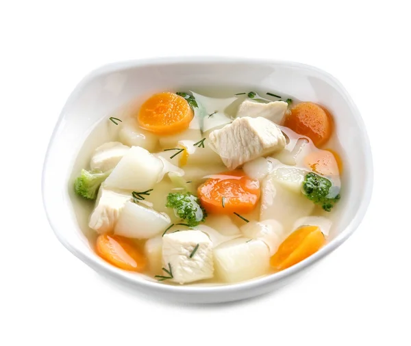 Teller mit köstlicher Babysuppe — Stockfoto