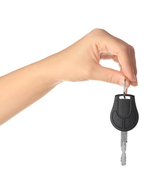 Araba anahtarı ile el — Stok fotoğraf