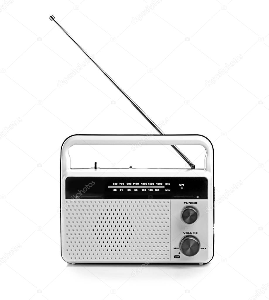 Radio receiver on white  