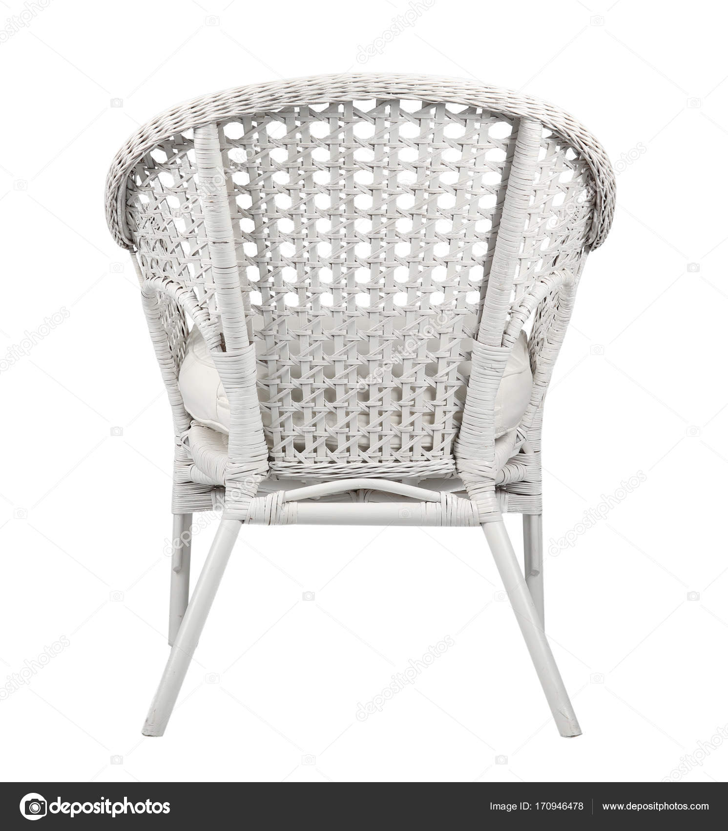 wicker armchair on white 170946478