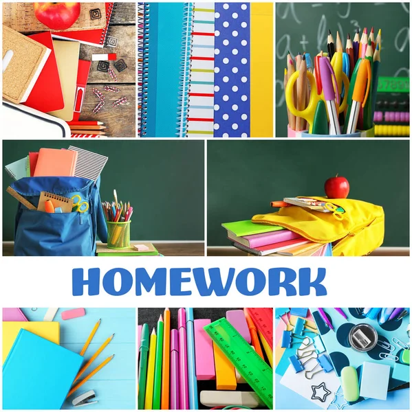 Collage avec mot HOMEWORK — Photo