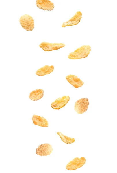 Flocos de milho em queda — Fotografia de Stock