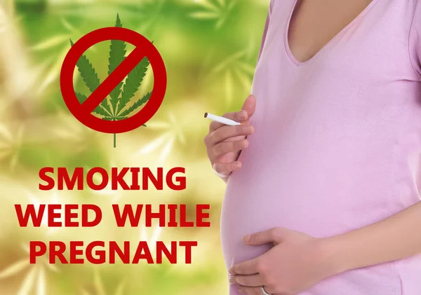 Pregnant woman smoking weed