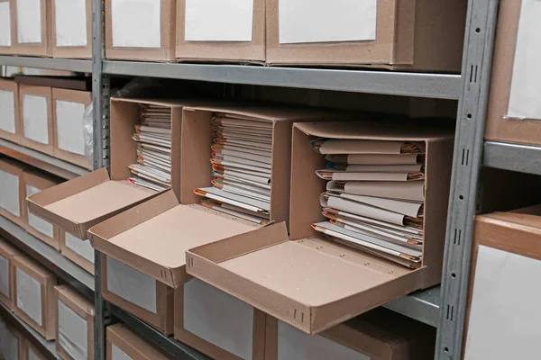 Cajas de cartón con documentos — Foto de Stock