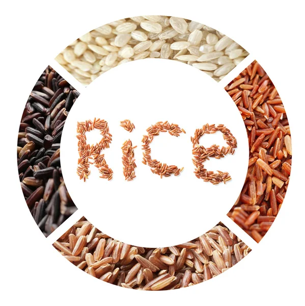 Collage con colección de arroz — Foto de Stock