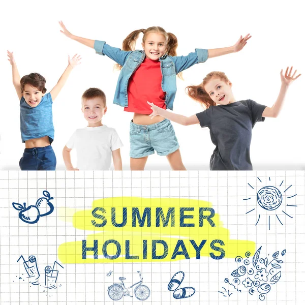 Text Summer Holidays Happy Children White Background — Stock Photo, Image