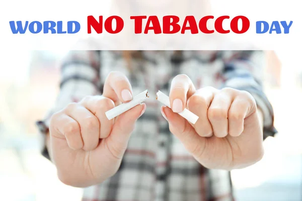 Tekst wereld geen tabak dag — Stockfoto