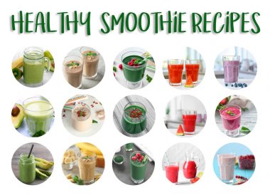Sağlıklı smoothies kolaj 