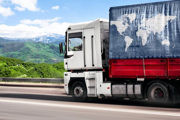 Modern truck on highway