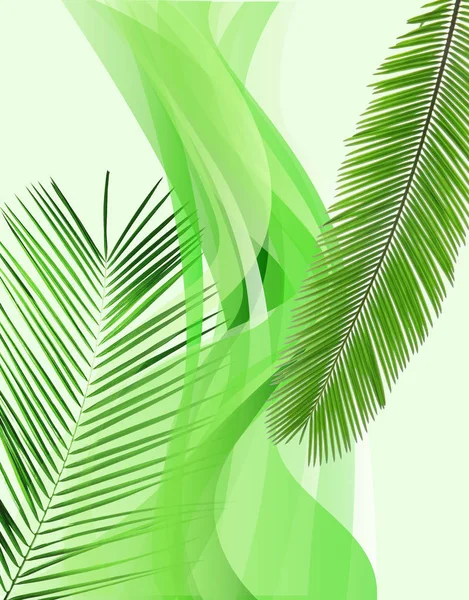 Tropical leaves and geometric pattern — Stock Photo, Image