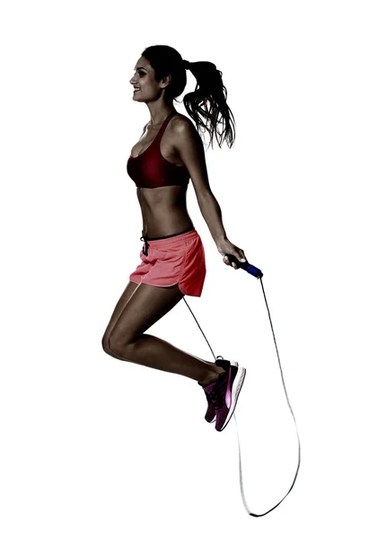 Young woman with jumping rope — Stock Photo, Image