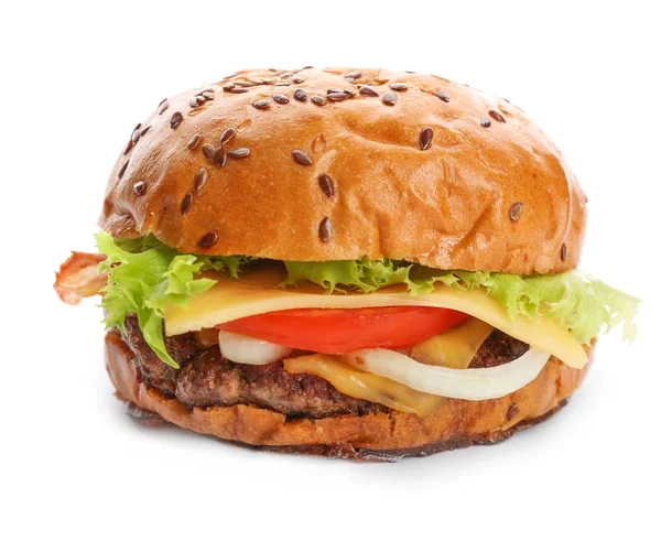 Tasty beef burger, isolated on white — Stock Photo, Image