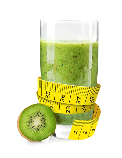 Measuring tape and juice — Stock Photo, Image