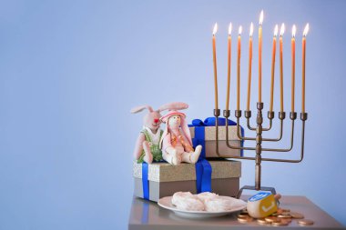 Masada evde Hanukkah için güzel kompozisyon